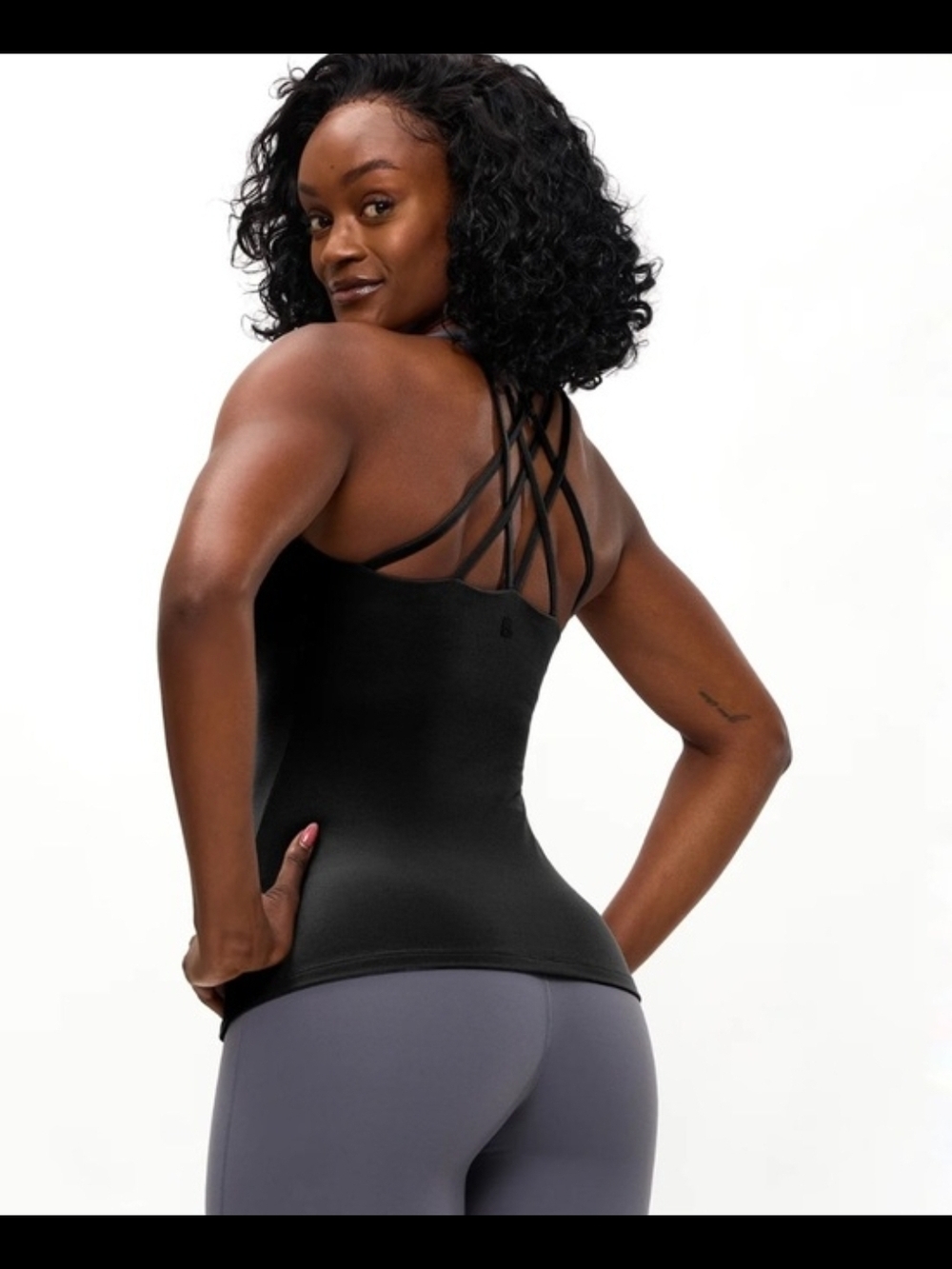 BuffBunny Black Strappy Back Tank Top